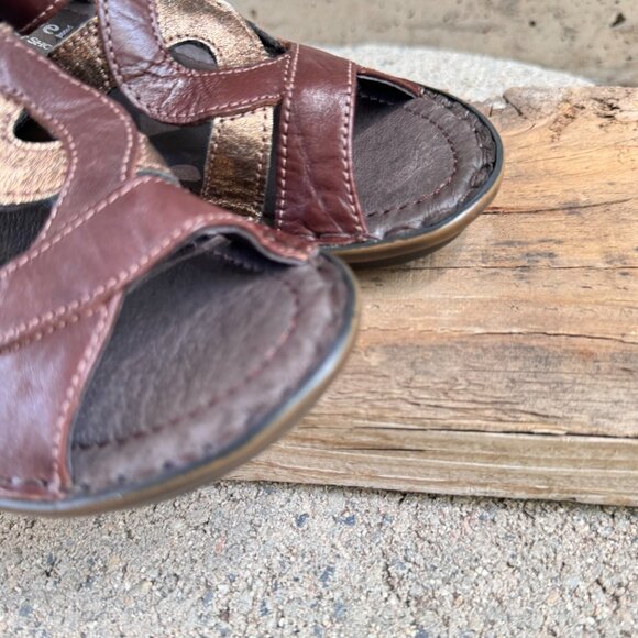 JOSEF SEIBEL BROWN LEATHER SANDALS WOMEN'S US SIZE 6 (EU SIZE 36) COMFORT SHOE - Picture 5 of 13